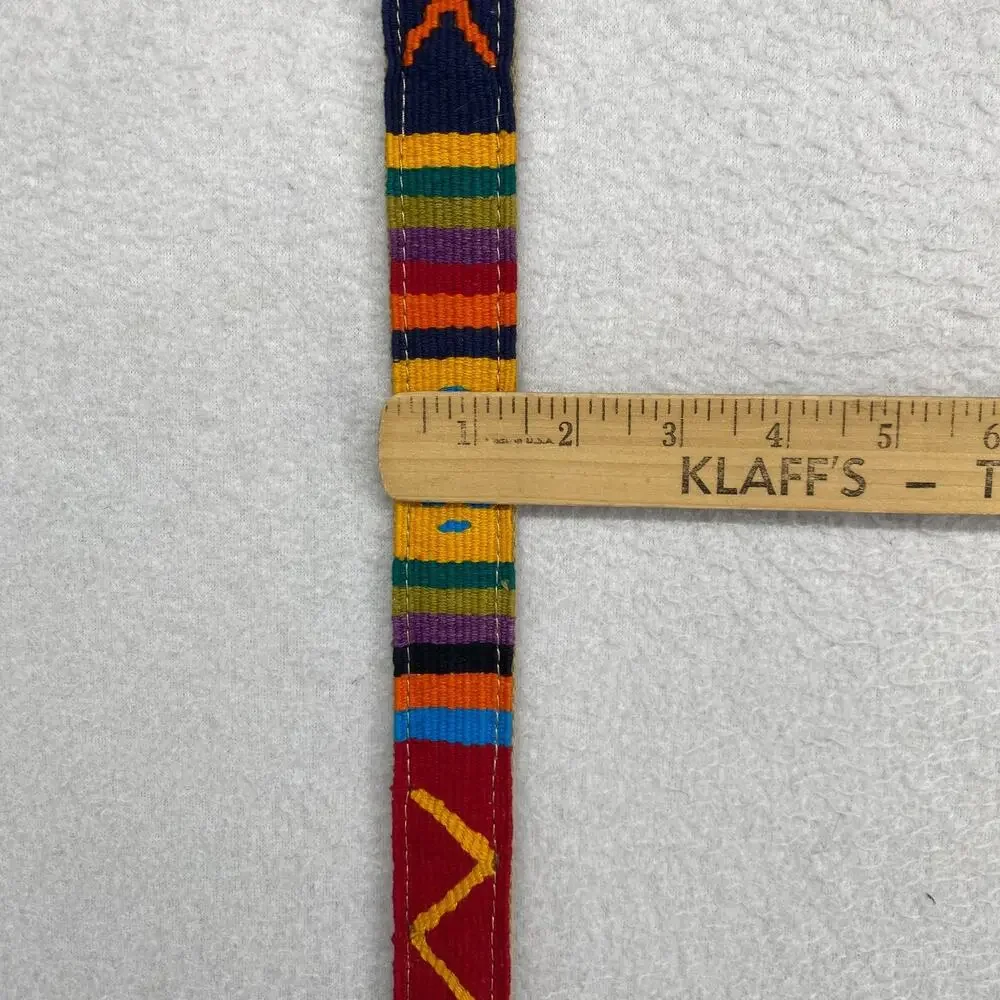 A TAIL WE COULD WAG Belt Adult 36 Handmade Cotton Weave and Leather Traditional